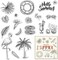 Summer Tree Words Clear Stamps for Card Making, Tropical Beach Flamingo Transparent Rubber Stamps for Bullet Journal DIY Scrapbook Decoration Handmade Crafts Notebook